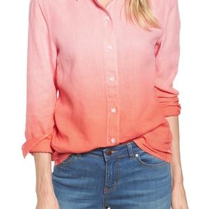 Tommy Bahama Dip Dye Linen Ombre Button Shirt New